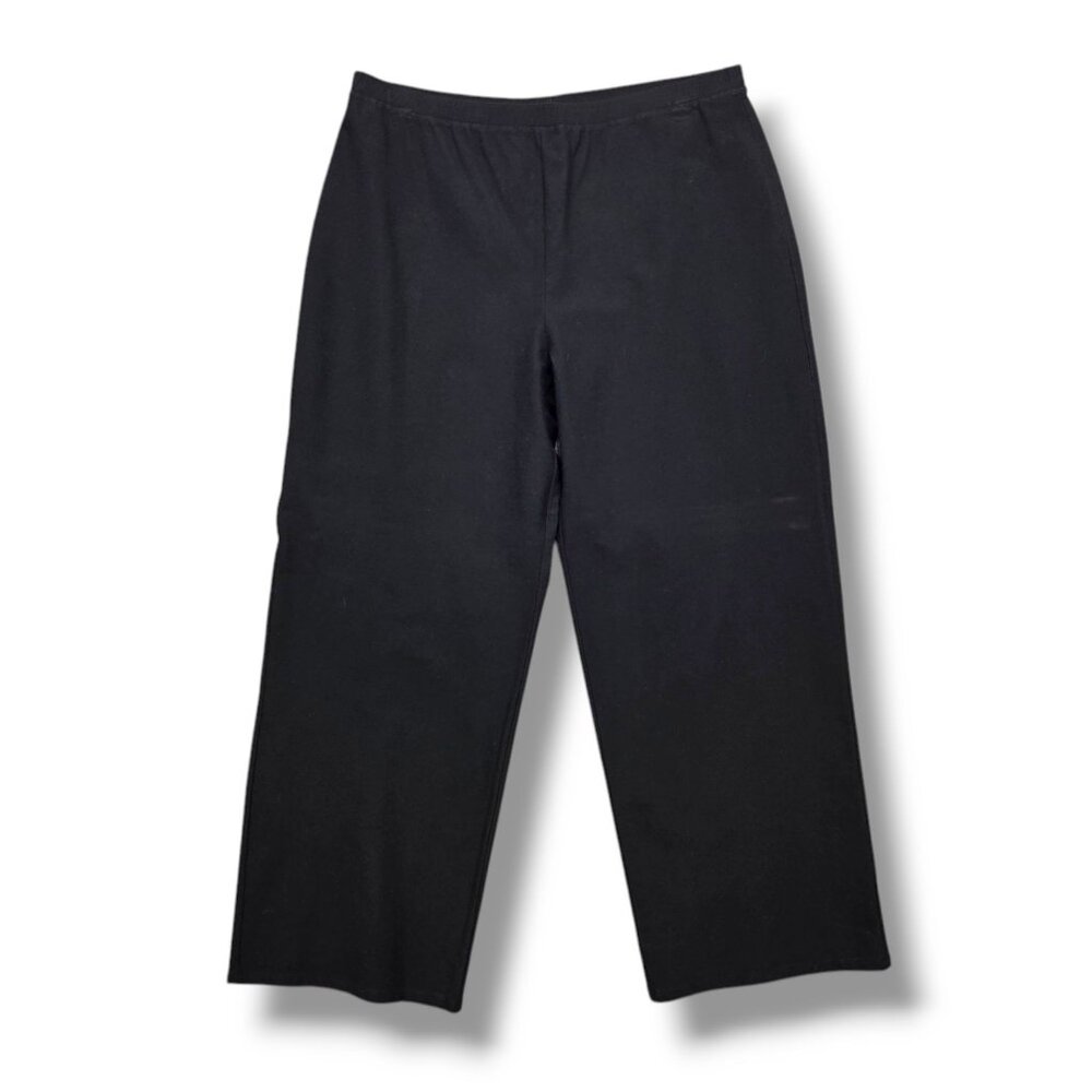 Eileen Fisher Straight Cropped Pants Womens Medium‎ Black High Rise